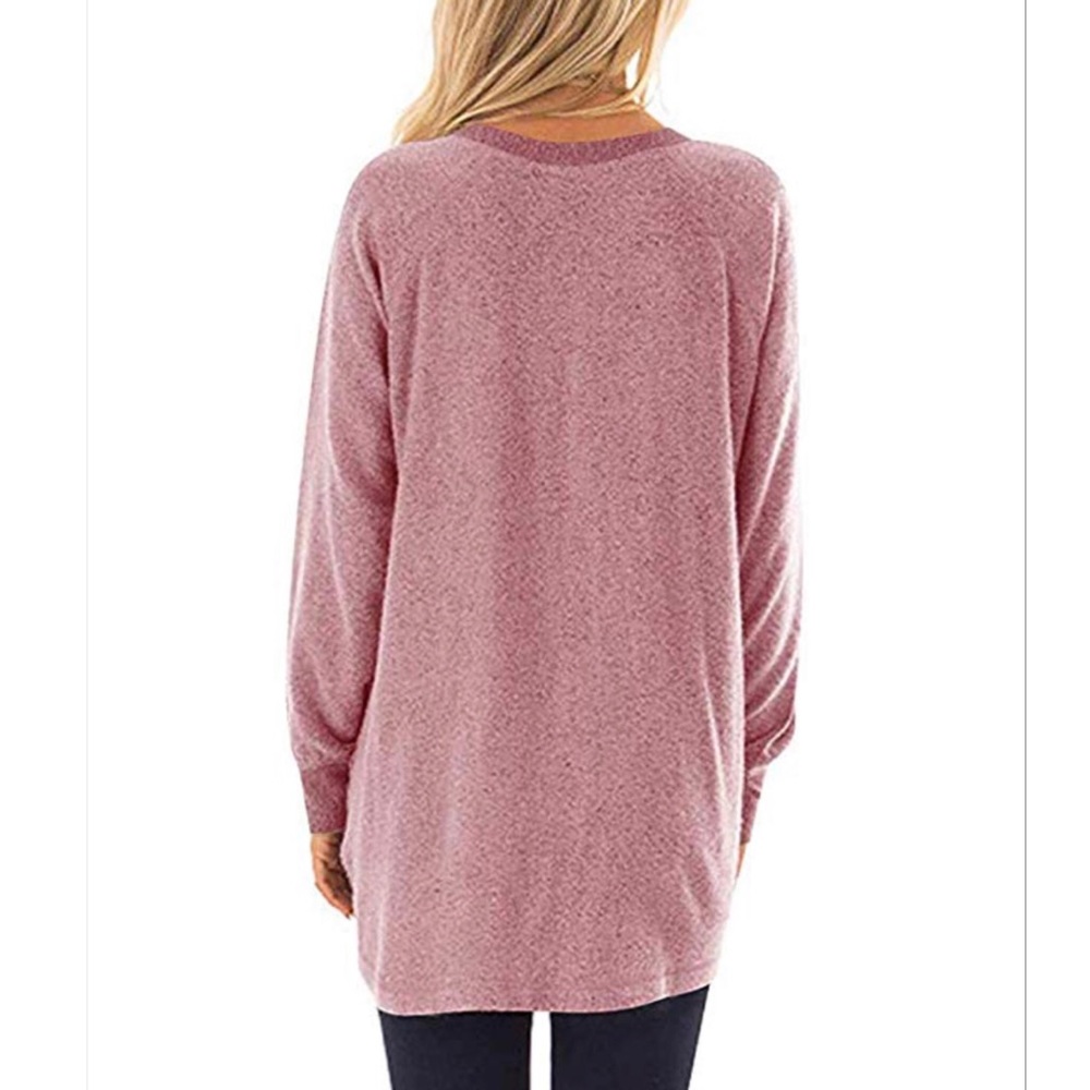 Casual long sleeve tunic top w Pockets - Picture 3 of 6